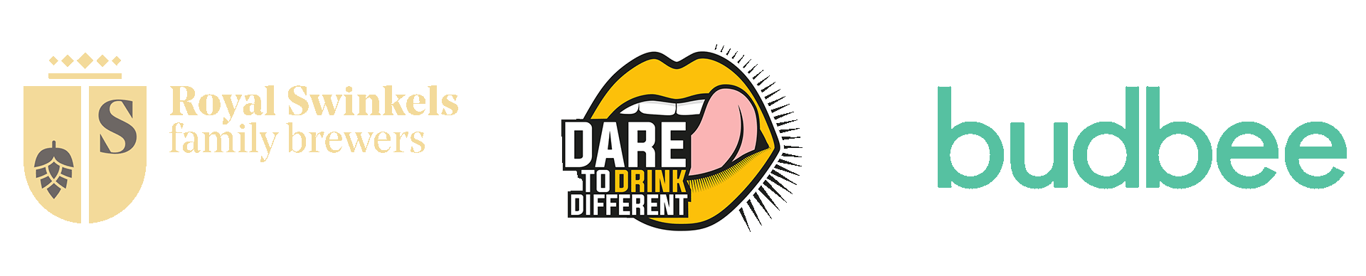 Swinkels, Dare to Drink Different en Budbee logo